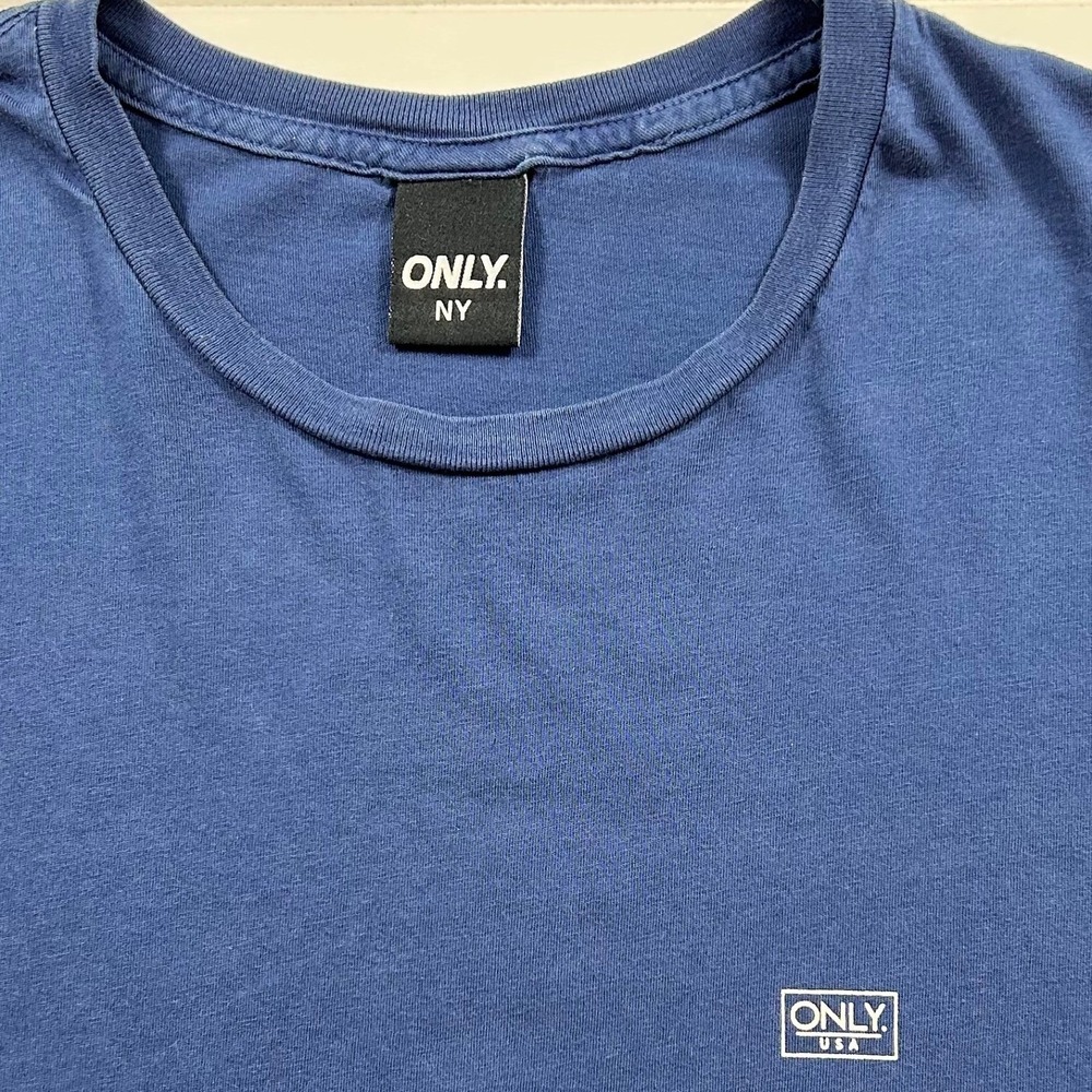 Only NY "ONLY. USA" Logo T-Shirt Mens L Navy Blue Cotton Made in USA Streetwear